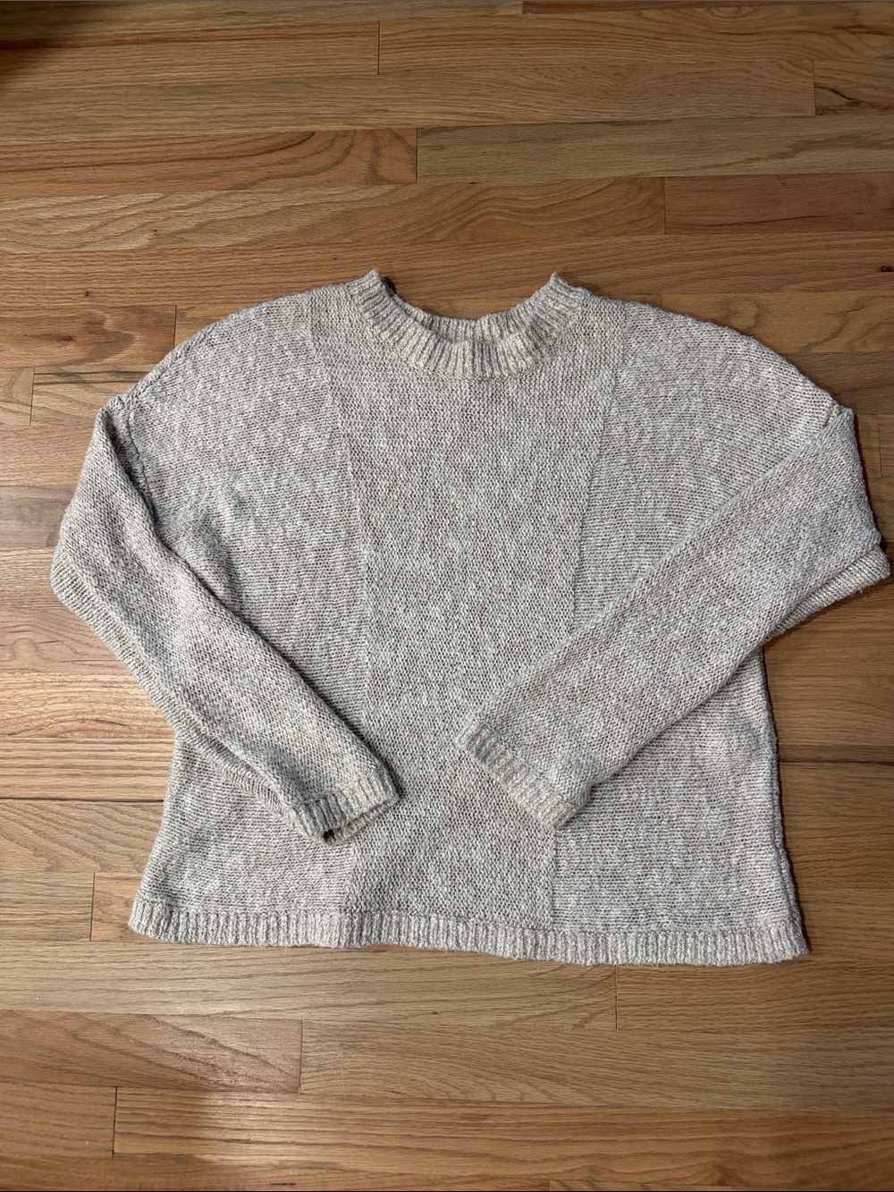 Vince Linen Cotton Blend Crewneck Sweater Oatmeal Textured Knit Size M